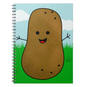 Cute Happy Potato in de tuin Notitieboek