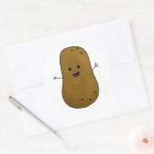 Cute Happy Potato Ronde Sticker (Envelop)