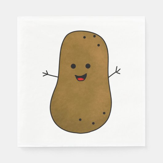 Cute Happy Potato Servet (Voorkant)