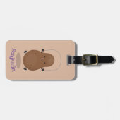 Cute happy potato springtouw cartoon bagagelabel (Voorkant horizontaal)
