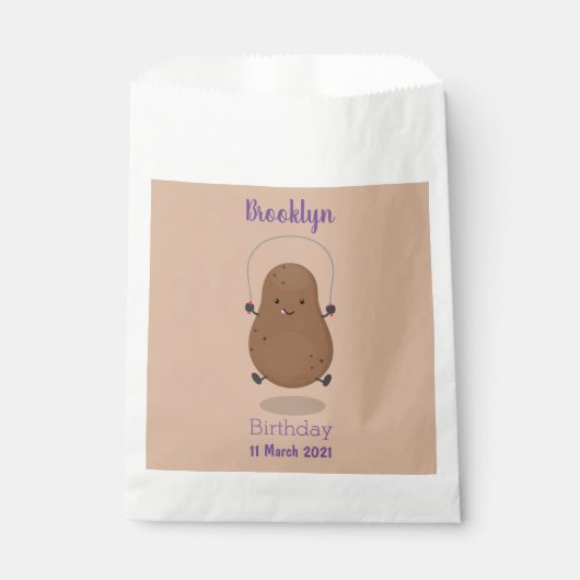 Cute happy potato springtouw cartoon bedankzakje (Voorkant)