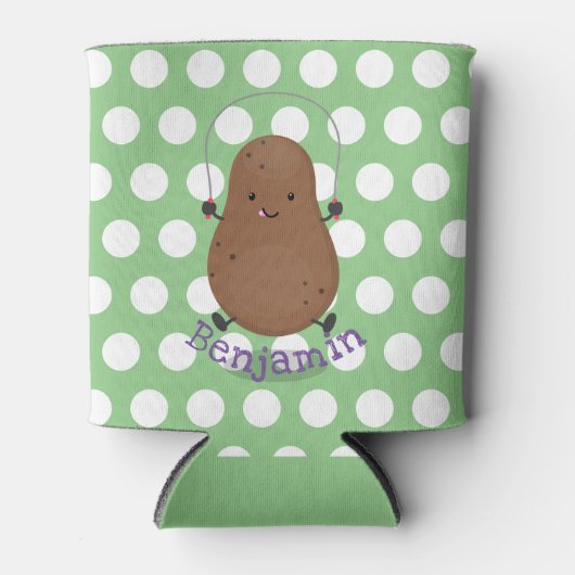Cute happy potato springtouw cartoon blikjeskoeler (Voorkant)