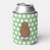 Cute happy potato springtouw cartoon blikjeskoeler (Blikje Achterkant)