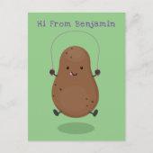 Cute happy potato springtouw cartoon briefkaart (Voorkant)