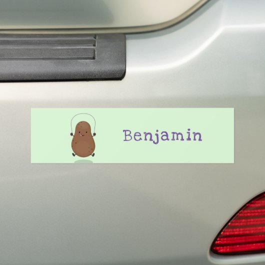Cute happy potato springtouw cartoon bumpersticker (Op auto)