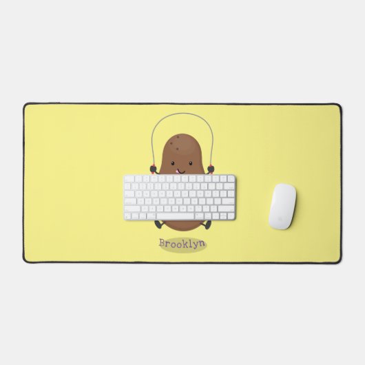 Cute happy potato springtouw cartoon bureaumat (Keyboard & Muis)