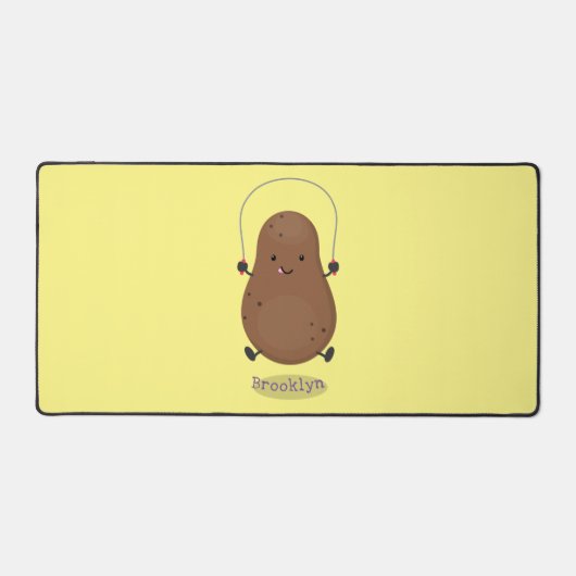 Cute happy potato springtouw cartoon bureaumat (Voorkant)