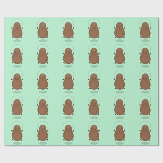 Cute happy potato springtouw cartoon cadeaupapier (Vlak)
