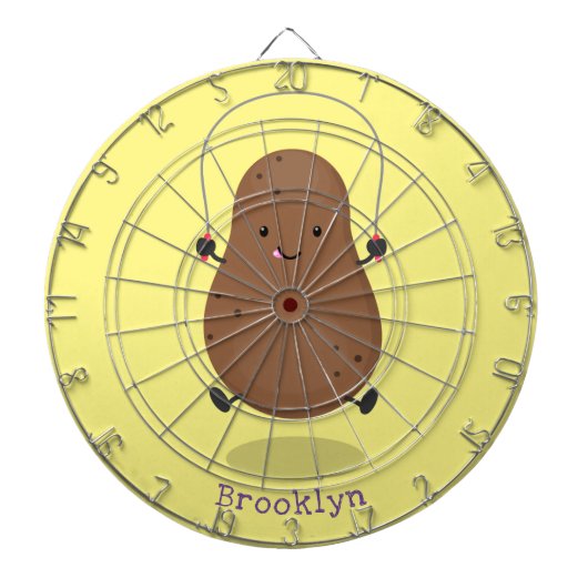 Cute happy potato springtouw cartoon dartbord (Voorkant)