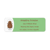 Cute happy potato springtouw cartoon etiket (Voorkant)