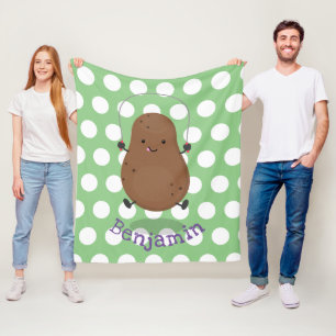Cute happy potato springtouw cartoon fleece deken