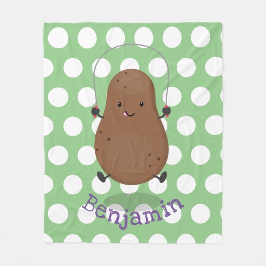 Cute happy potato springtouw cartoon fleece deken (Voorkant)