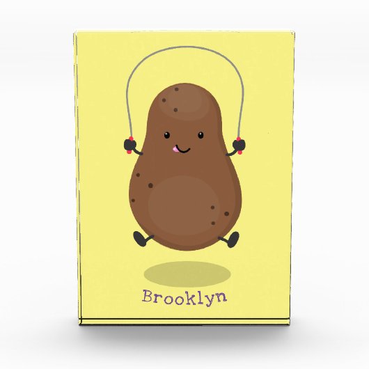 Cute happy potato springtouw cartoon fotoblokken (Voorkant)