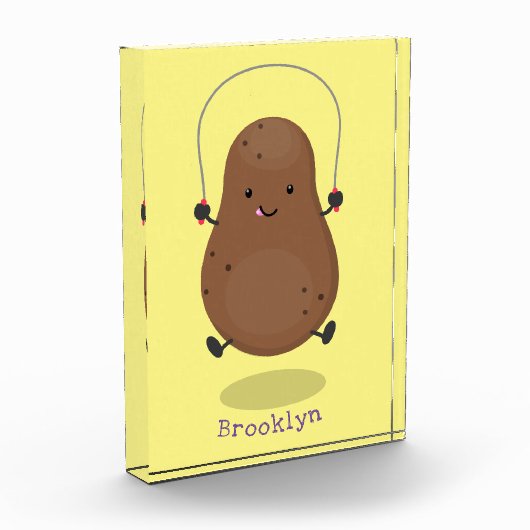 Cute happy potato springtouw cartoon fotoblokken (Links)