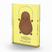 Cute happy potato springtouw cartoon fotoblokken (Rechts)