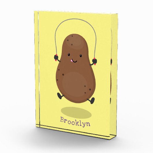 Cute happy potato springtouw cartoon fotoblokken (Rechts)