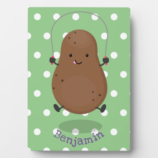 Cute happy potato springtouw cartoon fotoplaat (voorkant)