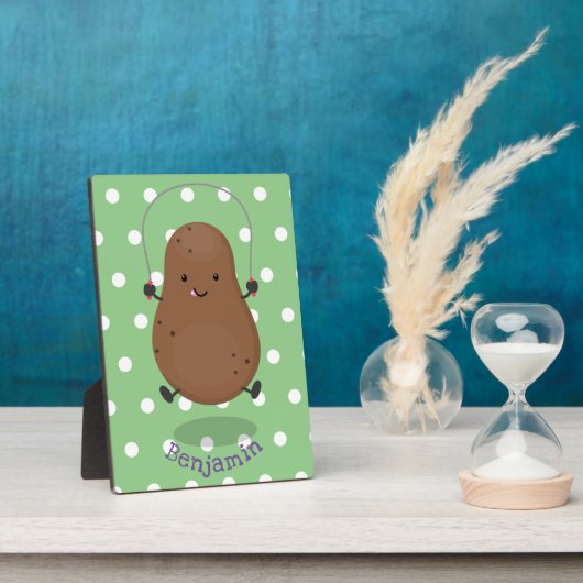 Cute happy potato springtouw cartoon fotoplaat (Zijkant)