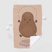 Cute happy potato springtouw cartoon golfhanddoek (Insitu)