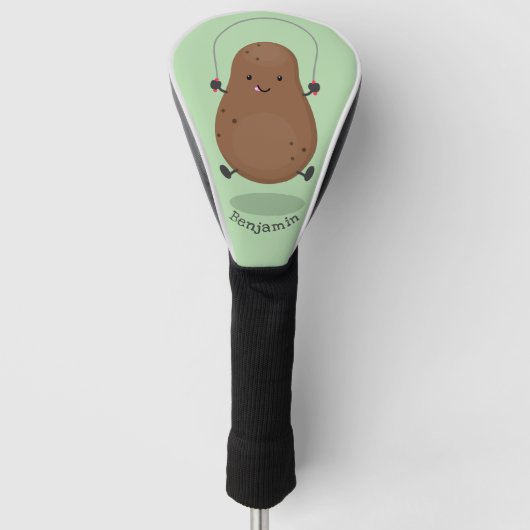 Cute happy potato springtouw cartoon golfheadcover (Voorkant)