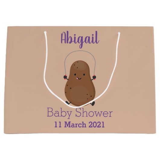 Cute happy potato springtouw cartoon groot cadeauzakje (Voorkant)