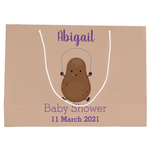 Cute happy potato springtouw cartoon groot cadeauzakje (Achterkant)