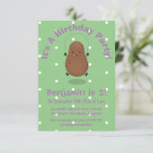 Cute happy potato springtouw cartoon kaart (Staand voorkant)