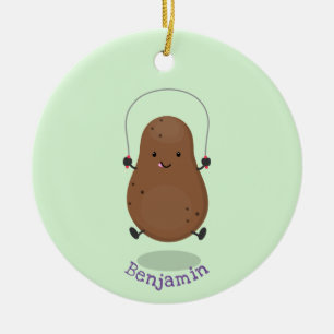 Cute happy potato springtouw cartoon keramisch ornament