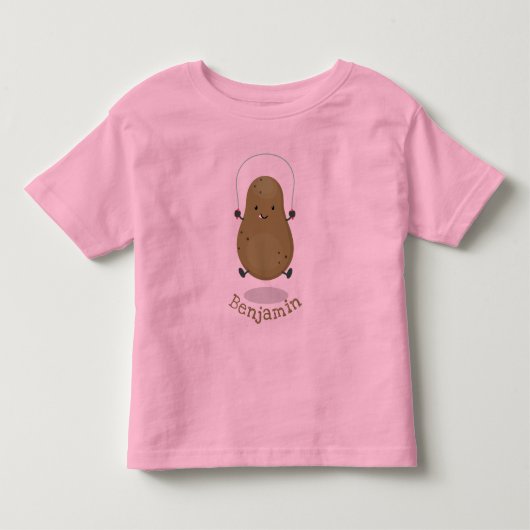 Cute happy potato springtouw cartoon kinder shirts (Voorkant)