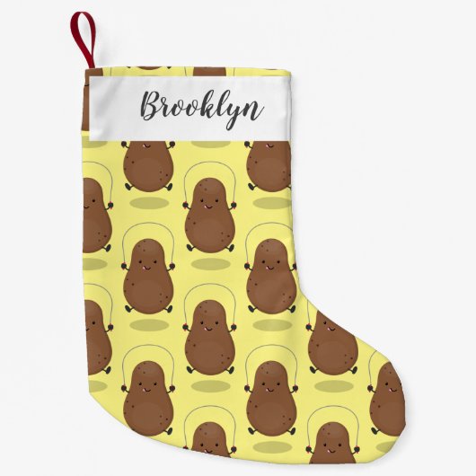 Cute happy potato springtouw cartoon kleine kerstsok (Voorkant)