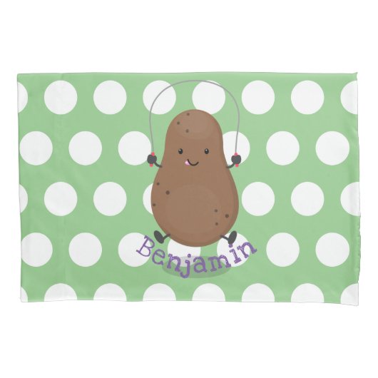 Cute happy potato springtouw cartoon kussensloop (Voorkant)