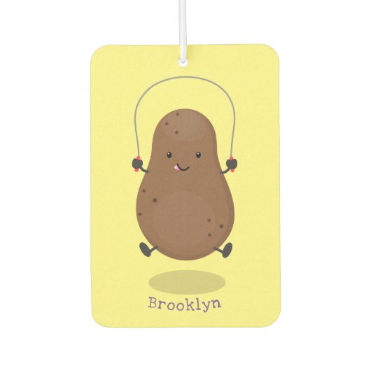 Cute happy potato springtouw cartoon luchtverfrisser (Voorkant)