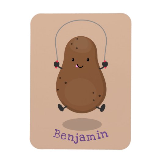 Cute happy potato springtouw cartoon magneet (Verticaal)