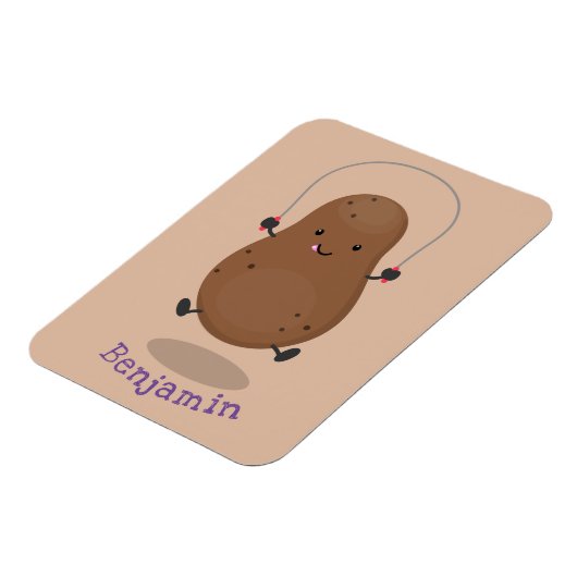 Cute happy potato springtouw cartoon magneet (Linkerzijde)