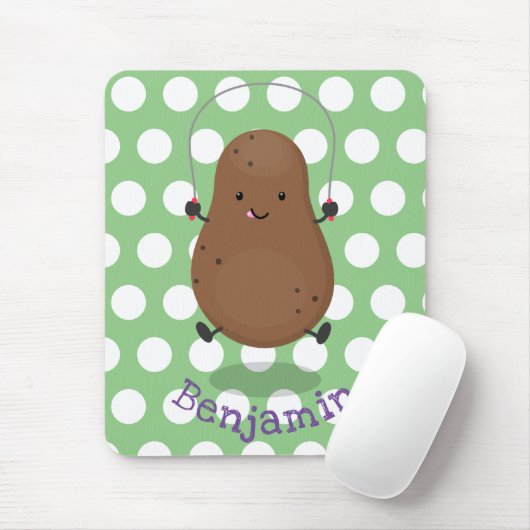 Cute happy potato springtouw cartoon muismat (Met muis)