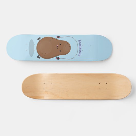Cute happy potato springtouw cartoon persoonlijk skateboard (Horizontaal)