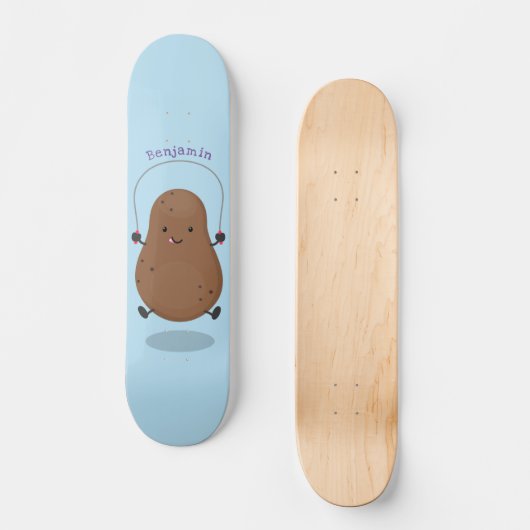Cute happy potato springtouw cartoon persoonlijk skateboard (Voorkant)