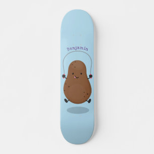 Cute happy potato springtouw cartoon persoonlijk skateboard