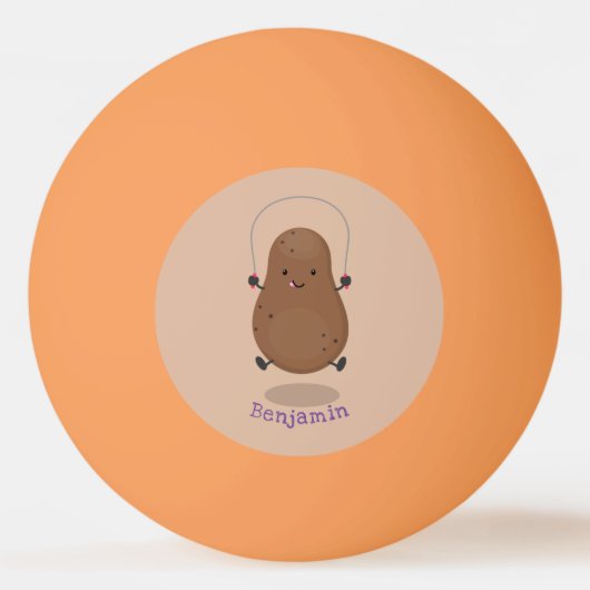 Cute happy potato springtouw cartoon pingpongbal (Achterkant)