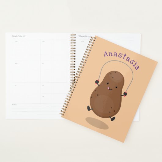 Cute happy potato springtouw cartoon planner (Display)