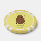 Cute happy potato springtouw cartoon poker chips (Enkel)