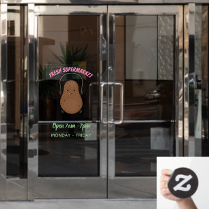 Cute happy potato springtouw cartoon raamsticker