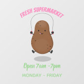 Cute happy potato springtouw cartoon raamsticker (Vel)