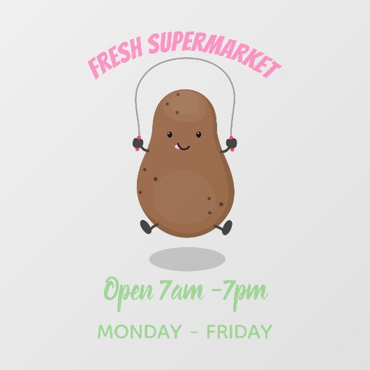 Cute happy potato springtouw cartoon raamsticker (Vel)