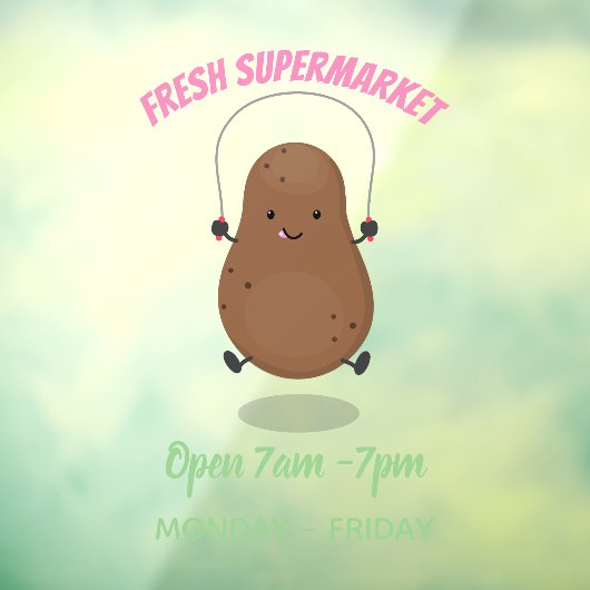 Cute happy potato springtouw cartoon raamsticker (Vel 3)