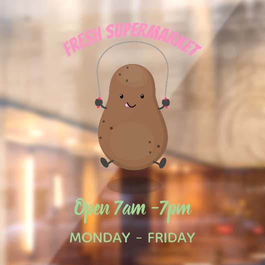 Cute happy potato springtouw cartoon raamsticker (Vel 2)