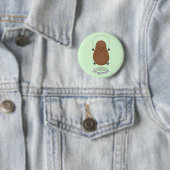 Cute happy potato springtouw cartoon ronde button 5,7 cm (In situ)