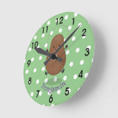 Cute happy potato springtouw cartoon ronde klok (Hoek)