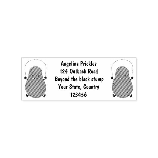 Cute happy potato springtouw cartoon rubberstempel (Afrduk)