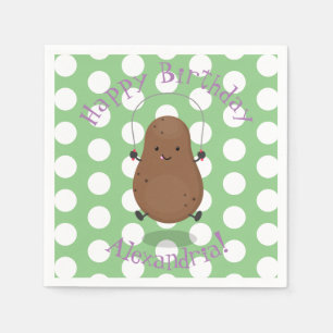 Cute happy potato springtouw cartoon servet